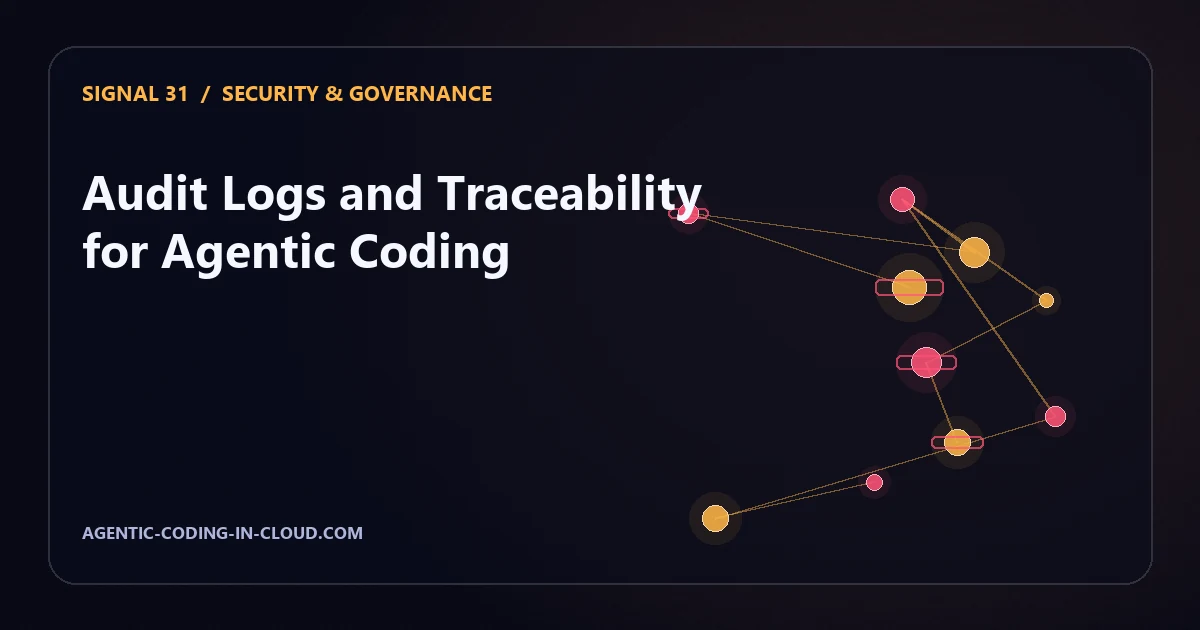 Audit Logs and Traceability for Agentic Coding