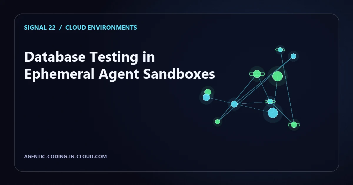 Database Testing in Ephemeral Agent Sandboxes