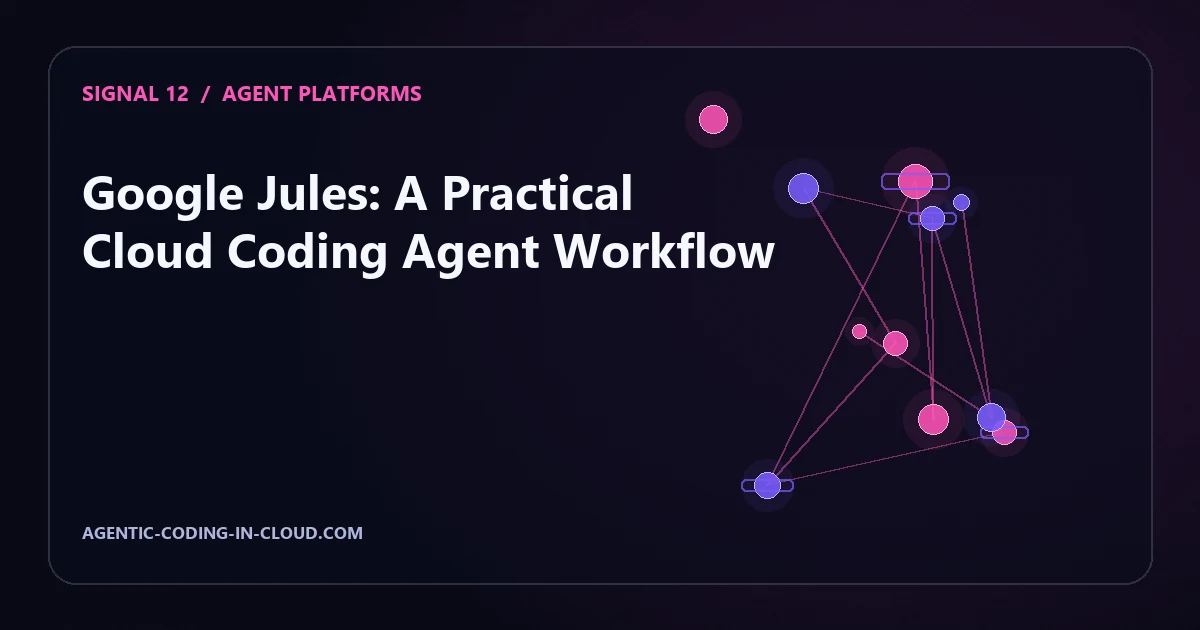 Technical signal map for Google Jules: A Practical Cloud Coding Agent Workflow