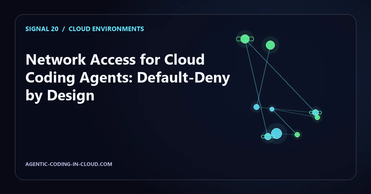 Network Access for Cloud Coding Agents: Default-Deny by Design